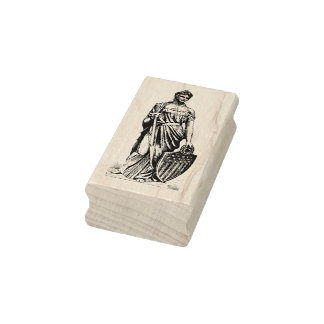 Lady Liberty or Columbia with Sword and Shield Rubber Stamp