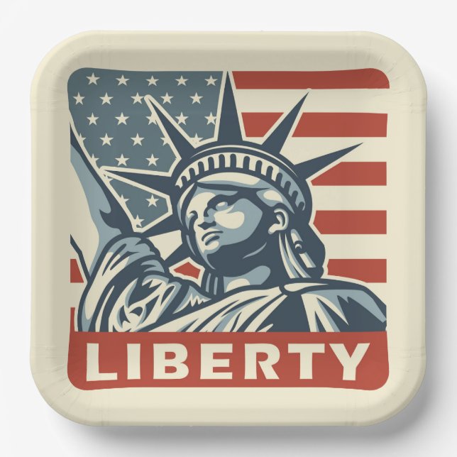 Lady Liberty Paper Plates (Front)