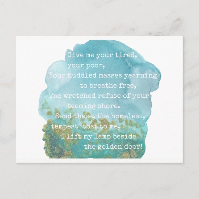Lady Liberty Poem Postcard (Front)