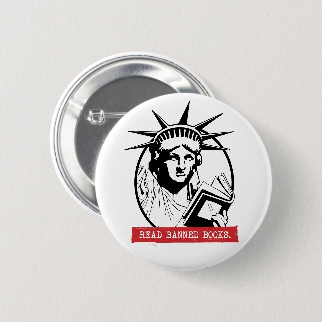 Lady Liberty Read Banned Books Button (Front & Back)