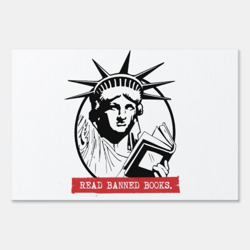 Lady Liberty Read Banned Books Sign