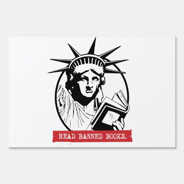 Lady Liberty Read Banned Books Sign (Front)