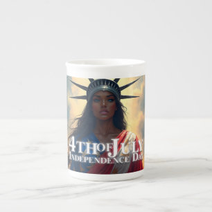 Lady Liberty Reimagined – A New Face of Freedom Bone China Mug