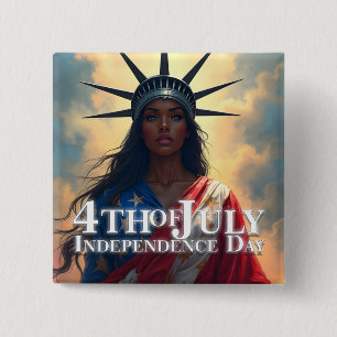 Lady Liberty Reimagined – A New Face of Freedom Button