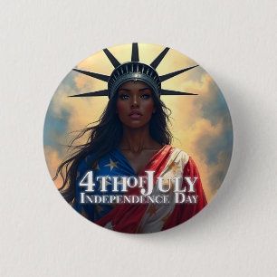 Lady Liberty Reimagined – A New Face of Freedom Button