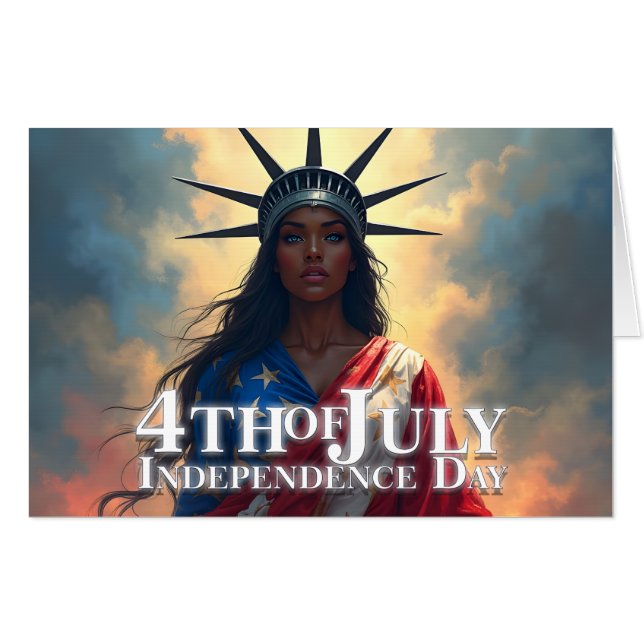 Lady Liberty Reimagined – A New Face of Freedom Card (Front Horizontal)