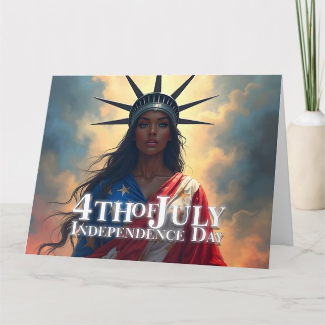 Lady Liberty Reimagined – A New Face of Freedom Card (Front)