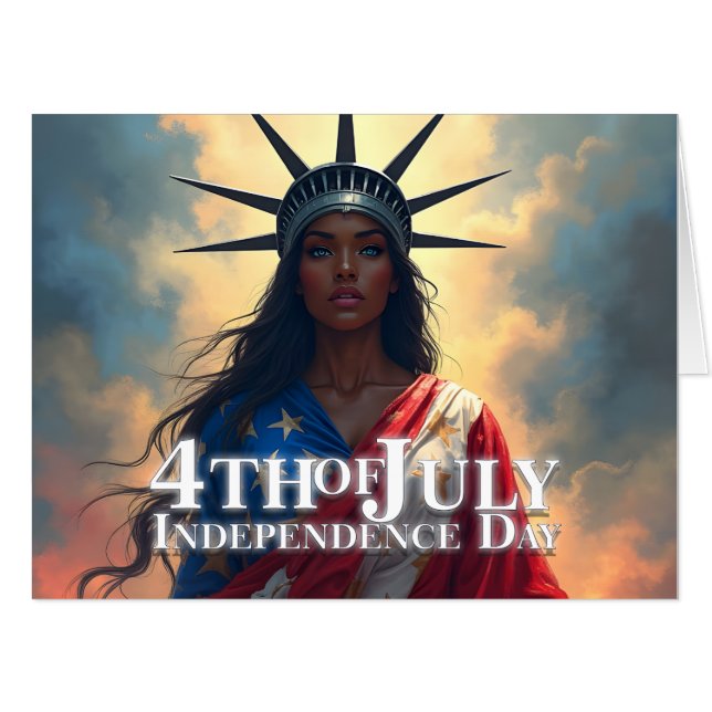 Lady Liberty Reimagined – A New Face of Freedom Card (Front Horizontal)