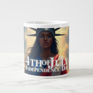 Lady Liberty Reimagined – A New Face of Freedom Giant Coffee Mug