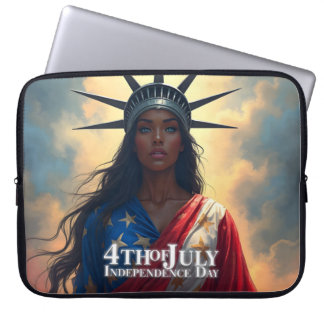 Lady Liberty Reimagined – A New Face of Freedom Laptop Sleeve
