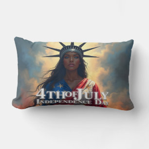 Lady Liberty Reimagined – A New Face of Freedom Lumbar Pillow