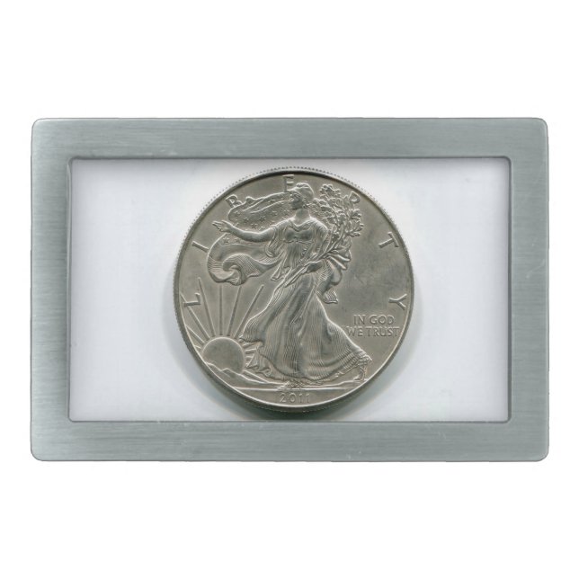 Lady Liberty Silver Dollar Belt Buckle (Front)
