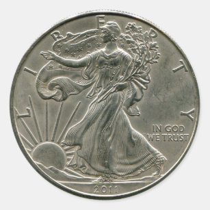 Lady Liberty Silver Dollar Sticker