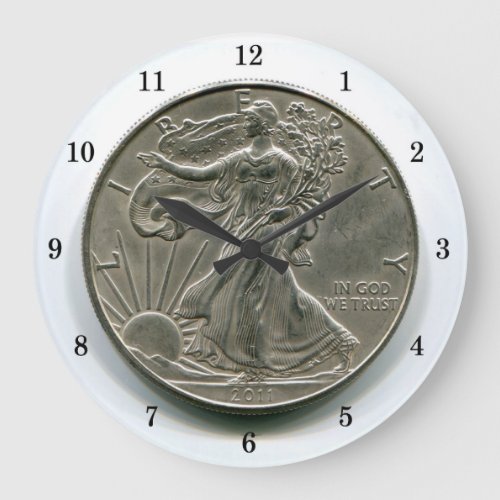 Lady Liberty Silver Dollar Wall Clock