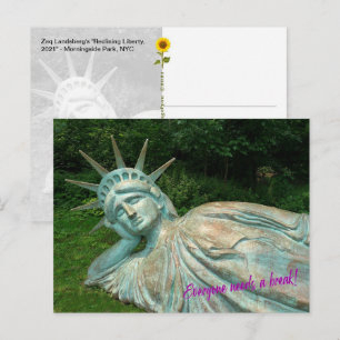 Lady Liberty takes a break - H postcard
