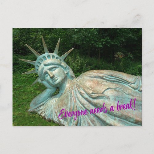 Lady Liberty takes a break _ H postcard