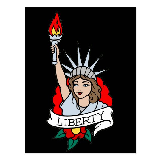 Lady Liberty Tattoo Postcard | Zazzle.com