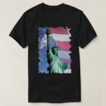 Lady Liberty Usa Flag Sky Clouds Statue Of Liberty T-shirt at Zazzle