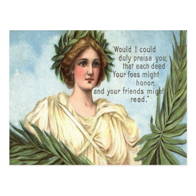 Lady Liberty Wreath Memorial Day Postcard