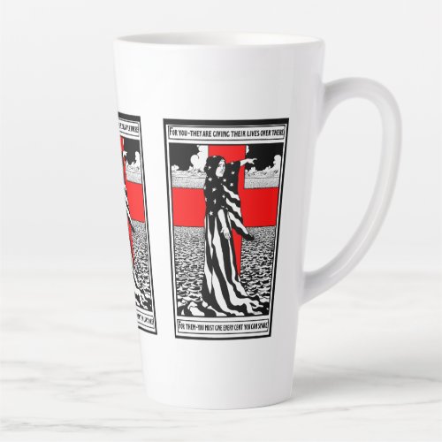 Lady Liberty WWI US Patriotic Poster 1918 Latte Mug