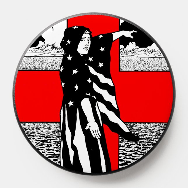 Lady Liberty WWI US Patriotic Poster 1918 PopSocket (Popsocket)