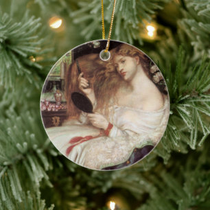 Lady Lilith by Rossetti, Vintage Victorian Portait Ceramic Ornament