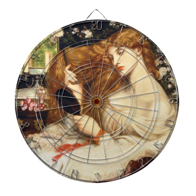 Lady Lilith (Stunning Beauty with Long Red Hair) Dart Board (Front)