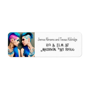 Lady Love LGBTQ+ Couple AI Art Label