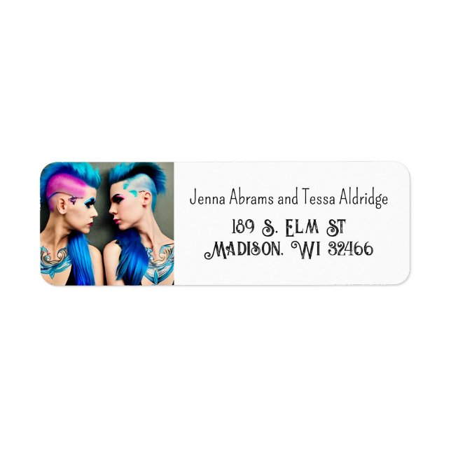 Lady Love | LGBTQ+  Couple AI Art Label (Front)