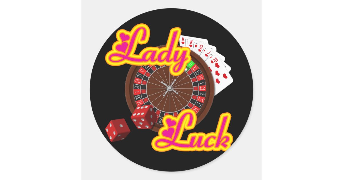 LADY LUCK CLASSIC ROUND STICKER | Zazzle