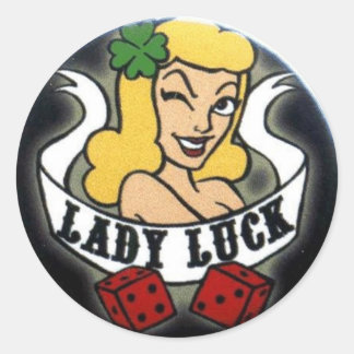 Lady Luck Classic Round Sticker
