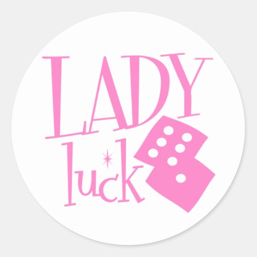 Lady Luck Dice Classic Round Sticker