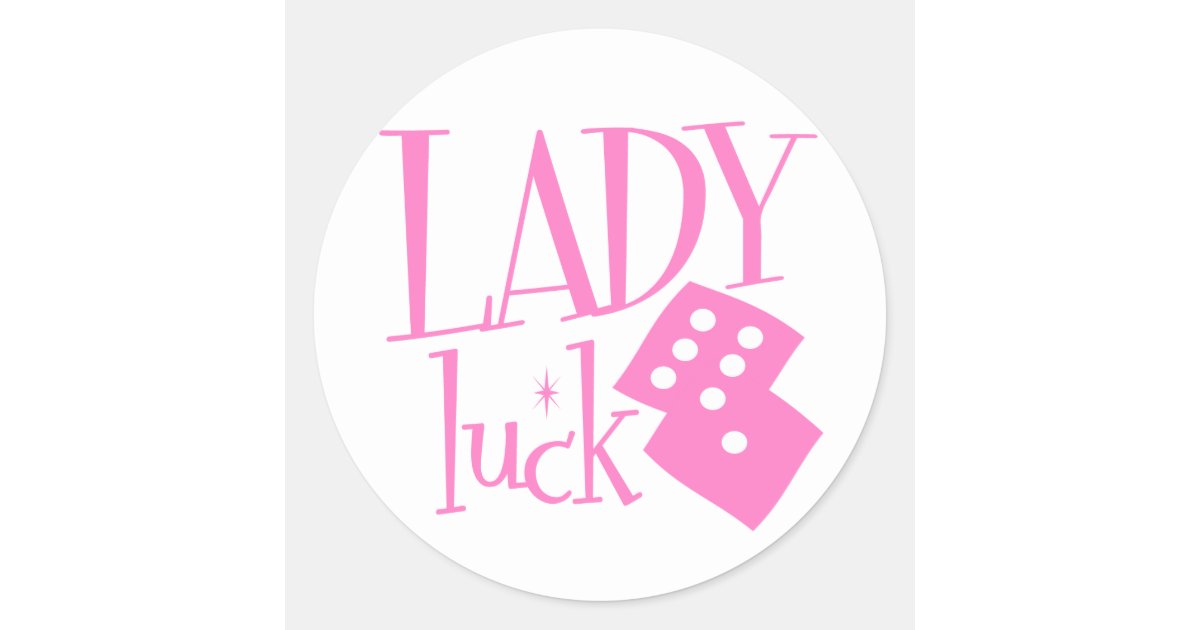 Lady Luck Dice Classic Round Sticker | Zazzle