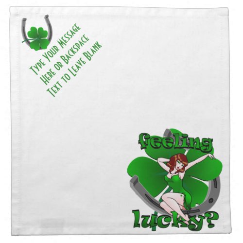 Lady Luck Pinup Napkins Custom Lucky Charm Napkins