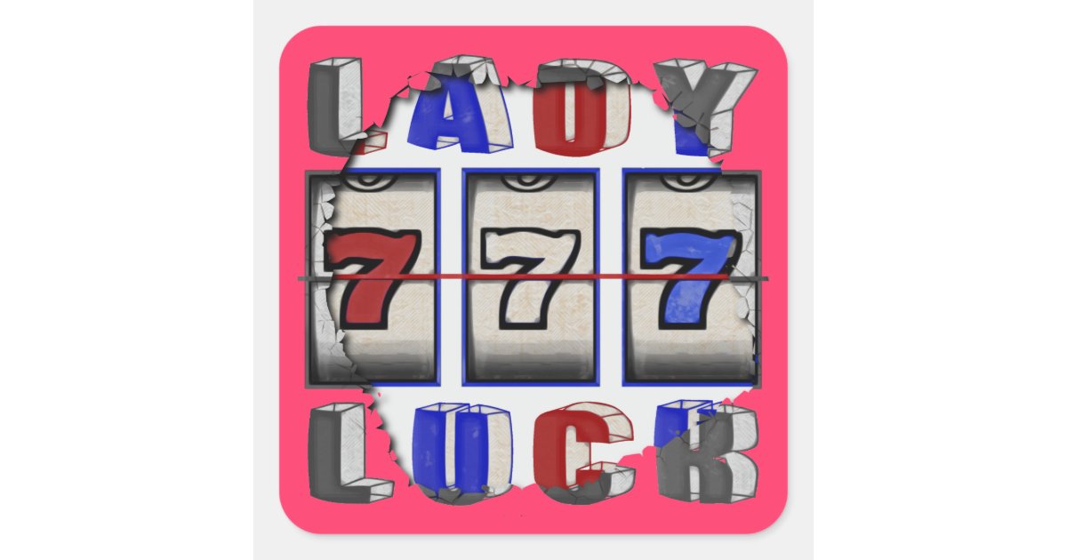 Lady Luck Square Sticker | Zazzle