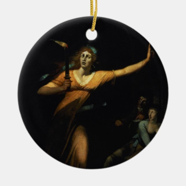 Lady Macbeth Sleepwalking, 1783 (oil on canvas) Ceramic Ornament (Front)