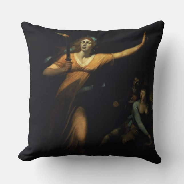 Lady Macbeth Sleepwalking, 1783 (oil on canvas) Throw Pillow (Front)