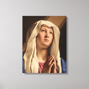 Lady Madonna Praying (Virgin Mary) (Christian Art) Canvas Print