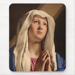 Lady Madonna Praying (Virgin Mary) (Christian Art) Mouse Pad