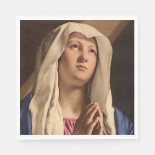 Lady Madonna Praying (Virgin Mary) (Christian Art) Napkins