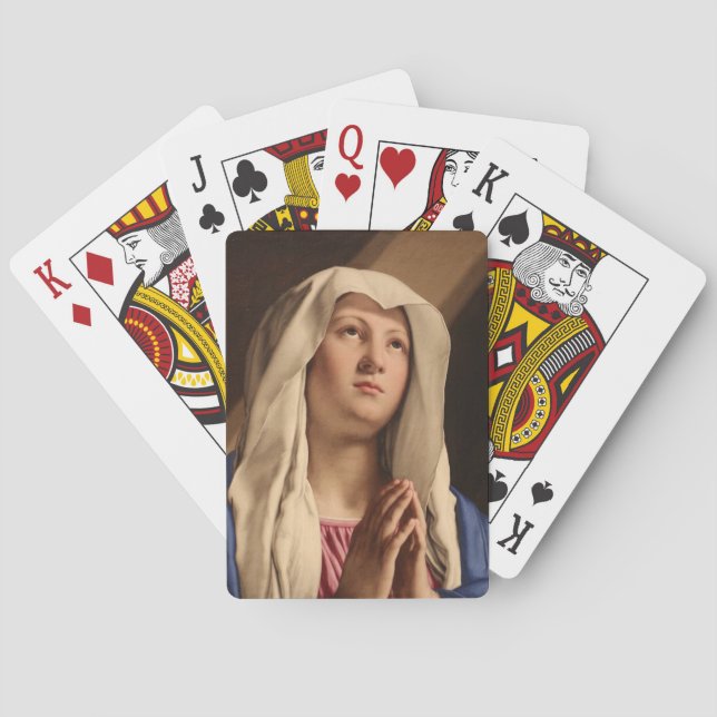 Lady Madonna Praying (Virgin Mary) (Christian Art) Poker Cards (Back)