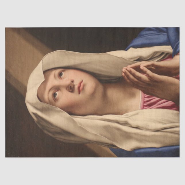 Lady Madonna Praying (Virgin Mary) (Christian Art) Tissue Paper (Front)