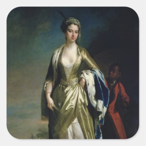Lady Mary Wortley Montagu c1725 Square Sticker
