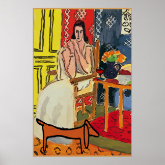 Lady Matisse with Dachshund Poster