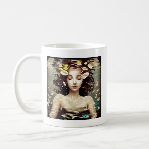 Lady Meditating under Water  Inner Peace Coffee Mug