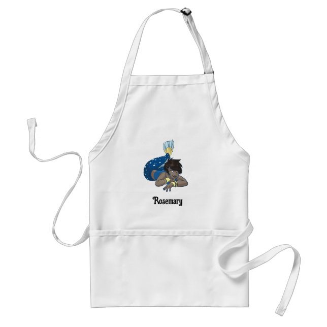 Lady mermaid custom name adult apron (Front)