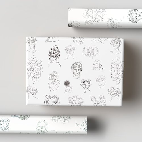 Lady Monster Wrapping Paper Flat Sheet Set of 3