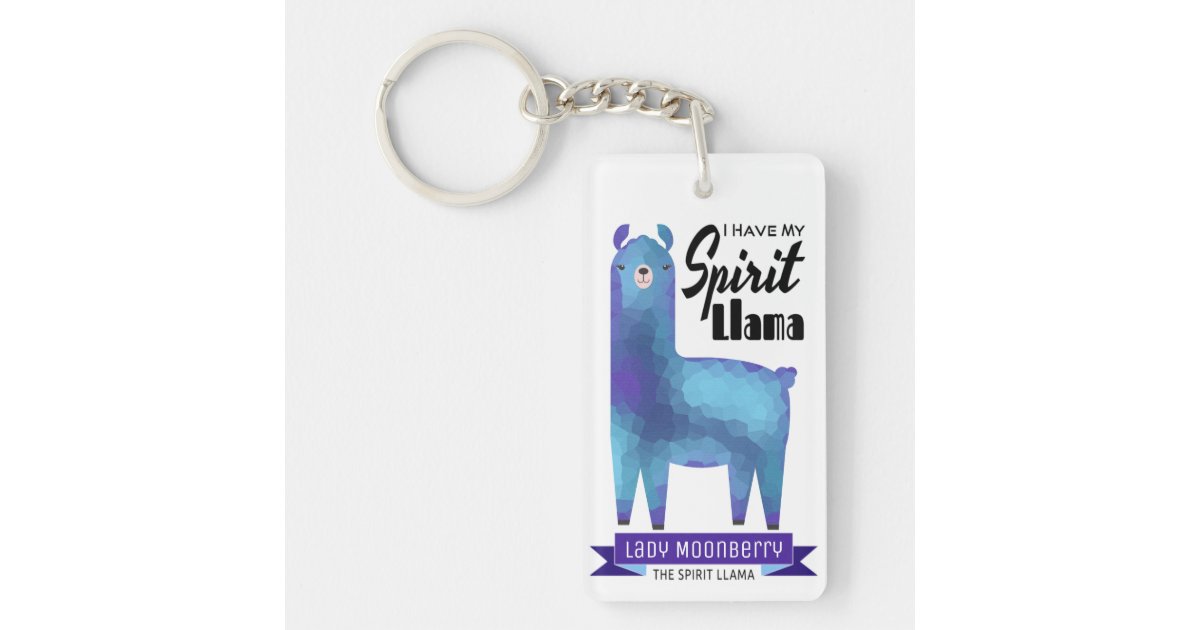 Llama in the Round Keychain Mirror