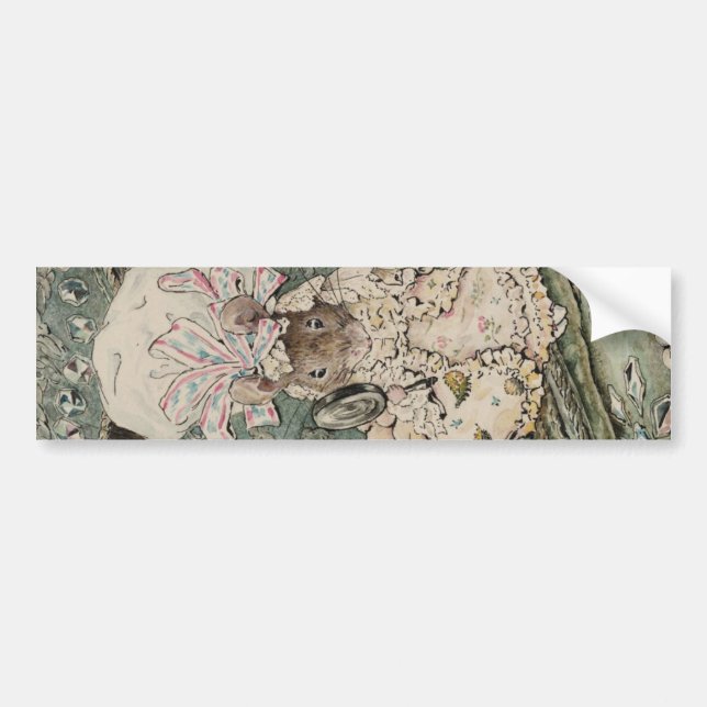 Lady Mouse in a Mob Cap (by Beatrix Potter) Bumper Sticker (Front)
