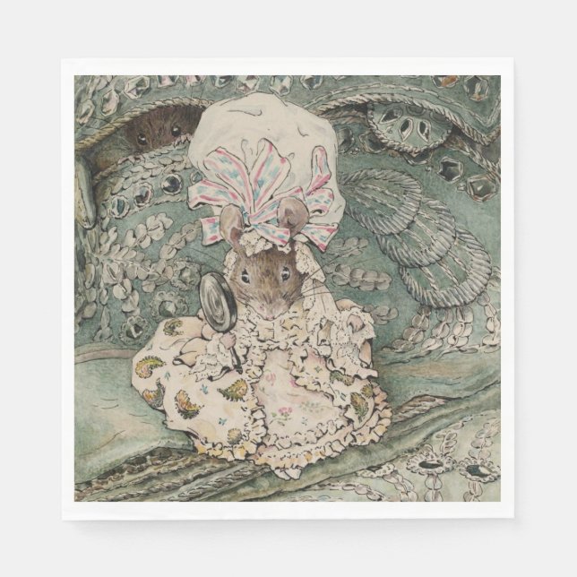 Lady Mouse in a Mob Cap (by Beatrix Potter) Napkins (Front)